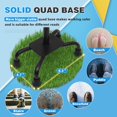 thumbnail image 4 of Bastón BeneCane Quad Cane con dos luces LED, base grande, mango en T y ligero, ajustable, de cuatro puntas, resistente, para hombres y mujeres (azul), 4 of 5