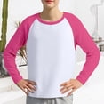 thumbnail image 5 of XXWXYD Girls Ragla𝗇 Long Sleeve Color-Block Tee Cute Crewneck T-Shirt Trendy Fall Blouses Casual Comfy Tops for Kids 5-14Y, 5 of 9