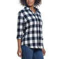 thumbnail image 2 of Weatherproof Vintage Women's Plaid Print Lightweight Cozy Super Soft Cotton Flannel Button Front Shirt, 2 of 4
