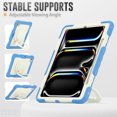 thumbnail image 5 of for iPad Pro 13 inch Case (M4 2024/M5 2025), 360 Rotating Shockproof Cover with Stand, Handle, Shoulder Strap, Cream Navy, 5 of 7