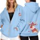 thumbnail image 1 of WILLBEST Sudadera Deportiva para Mujer Ladies' Christmas Printed Zipper Long Sleeved Pocket Adjuststring Casual Hooded Sweatshirt 2270 Chica​​, 1 of 8