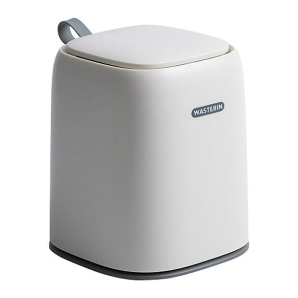 Bote de basura elegante Advancent con mango de silicona blanco