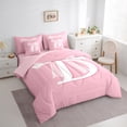 thumbnail image 3 of Manfei Girls Cartoon Ribbon Bow Initial D 7pcs Full Bedding Set - Dreamy Princess Style, 3 of 7