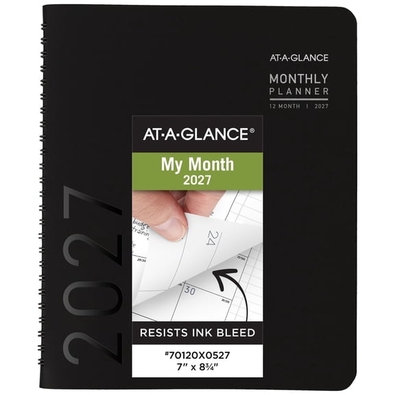 AT-A-GLANCE Contemporary 2027 Monthly Planner Black Medium 7 x 8 34 - Monthly
