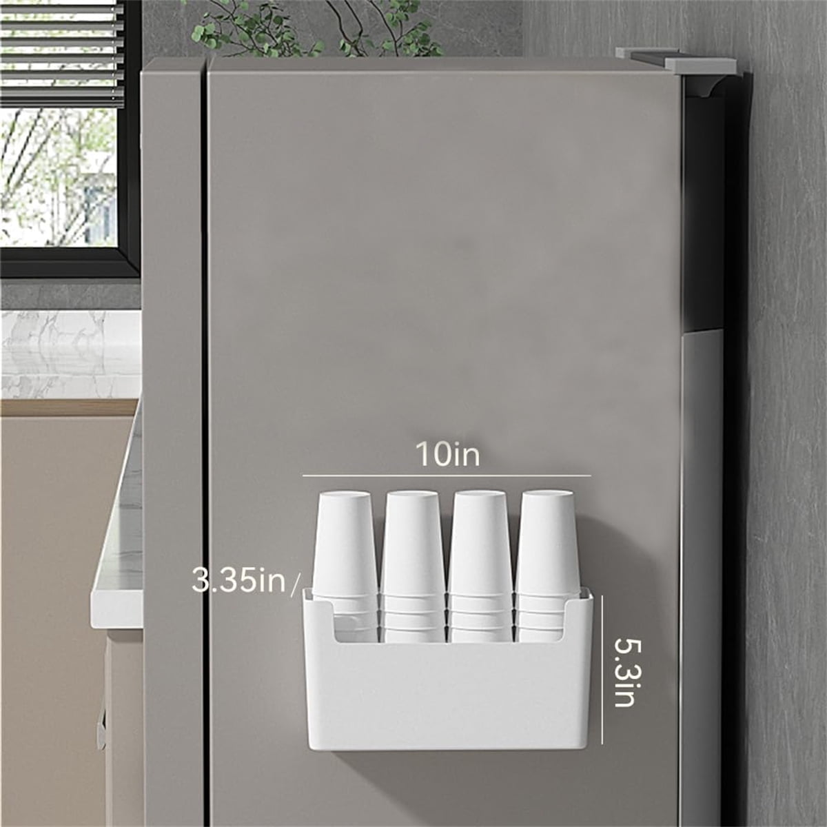 4 Pack Adhesive Cabinet Door Organizer, GIXUSIL No Drilling Wall Mounted Pantry Door Organizer, Bin Holder for Lid Kitchen Wall Under Sink Basket, Organizer Storage for RV Kitchen Bathroom