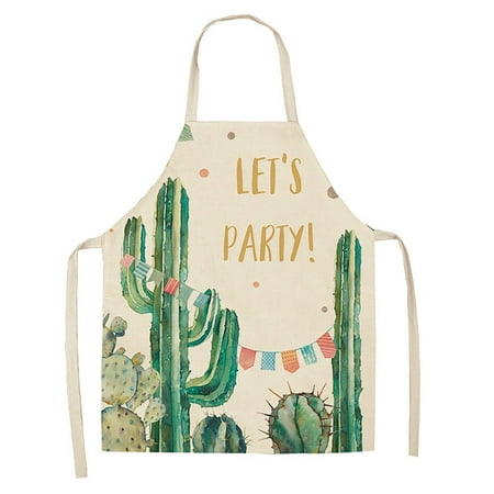 

Mortilo Small Fresh Cactus Printed Apron Green Plant Printed Apron Home Cleaning Parent Child Apron Waterproof And Oil Proof Coverall