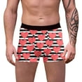 thumbnail image 2 of Men's Boxer Briefs Heart Print Trend Stretch Comfortable Cotton Underwear Elastic Waistband Soft Breathable Trunks White XL, 2 of 4