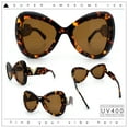 thumbnail image 2 of Womens Large Mod Thick Plastic Bow Tie Butterfly Chic Fashion Sunglasses Tortoise - Brown, 2 of 8