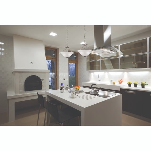 Atlas Lighting and Home 2-Light Semi-Flush Mount Ceiling Light Fixture - 15" - Brushed Nickel Finish