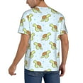 thumbnail image 2 of Zufioo Cartoon Sea Turtle Print Men's Baseball Short Sleeve, Moisture Wicking Button-Down Hip Hop Tee-Small, 2 of 7