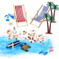 thumbnail image 1 of 1 juego de miniaccesorios de decoración de playa, decoraciones para casas de muñecas, figuras de casa de juegos, adornos de micropaisaje, 1 of 7