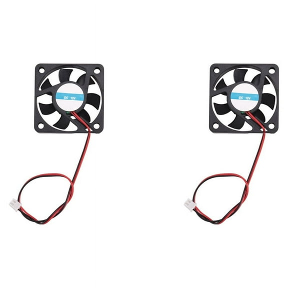 2X 50mm x 50mm x 10mm 5010 DC 12V 0.1A 2Pin Brushless Cooling Fan