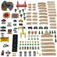 thumbnail image 2 of KidKraft Adventure Town Railway Wooden Train Set & Table with 120 Pieces, 2 of 9