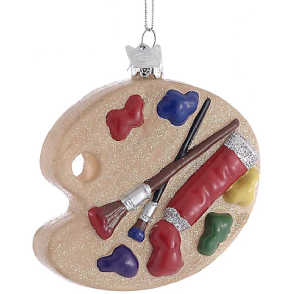 Noble Gems Artists Painting Palette Glass Christmas Ornament