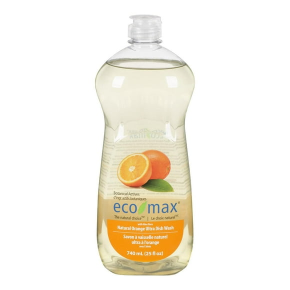 Eco-Max Natural Orange Ultra Dish Wash, 740ml, Scented