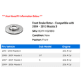 thumbnail image 2 of Front Brake Rotor - Compatible with 2004 - 2013 Mazda 3 2005 2006 2007 2008 2009 2010 2011 2012, 2 of 2