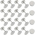 thumbnail image 5 of 1set 10Pcs 24K Gold Plated Flat Round Stud Earring Findings 304 Stainless Steel Stud Earring Findings Blank Earring Flat Round Studs Earring for Earring DIY Jewelry Making Hole:1.2mm, 5 of 8