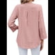 thumbnail image 5 of Blusa Informal con Cuello en V para Mujer, con Ojales, Bordada y Hueca, Ideal para Playa y Vestir. Rosa Oscuro L, 5 of 10