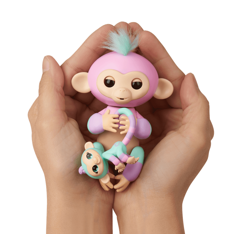 Fingerlings Baby Monkey Mini BFFs Ashley Chance Pink Turquoise Interactive Baby Collectible Pet By WowWee