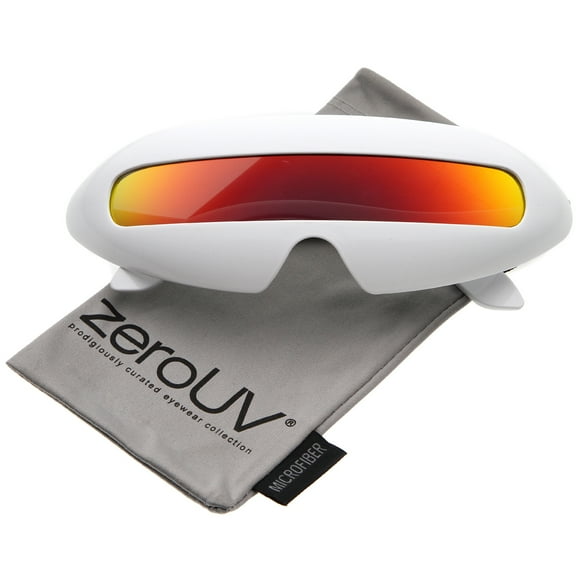 zeroUV - Futuristic Costume Single Shield Colored Mirror Lens Novelty Wrap Sunglasses 70mm - 70mm