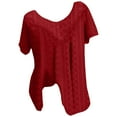 thumbnail image 4 of iHengLiXing Clearance Spring Plus Size Tops for Womens Dressy Casual Women Plus Size Short Sleeves-Neck Print Blouse Pullover Short Sleeve Blouses Red XXXL, 4 of 5