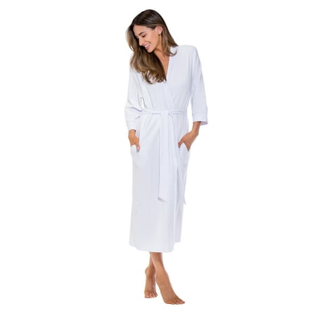 

Turquaz Lightweight Kimono robes for Women Cotton Soft Knit robe Long V-Neck Robes For Female Sleepwear Loungewear