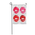 thumbnail image 1 of JSDART Modern Pattern Color Red and Pink Lips on Abstract Beauty Garden Flag Decorative Flag House Banner 28x40 inch, 1 of 1