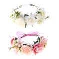 thumbnail image 1 of 2 Uds Diadema Corona Floral Guirnalda Soledad Blanco Rosa, 1 of 7