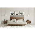 thumbnail image 3 of Modrest Soren 64x83" Chevron Pattern Modern Wood Queen Bed in Walnut, 3 of 3