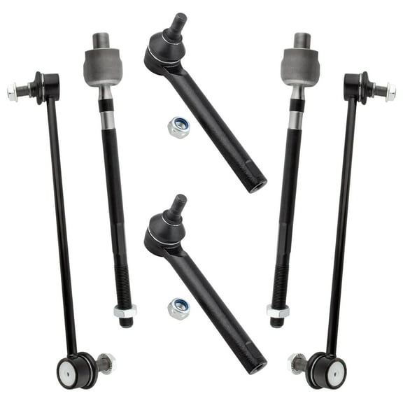 BOXI (Set of 6) Front Suspension Inner & Outer Tie Rod End Links   Front Stabilizer Sway Bar End Links Fit for Nissan Murano 2005 2006 2007 | Replace ES800046 EV800047 K80255 K80256