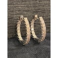 thumbnail image 1 of Pave 1.20 Cts Round Brilliant Cut Inside-Out Diamonds Hoop Earrings in Stamped 14K White Gold, 1 of 12