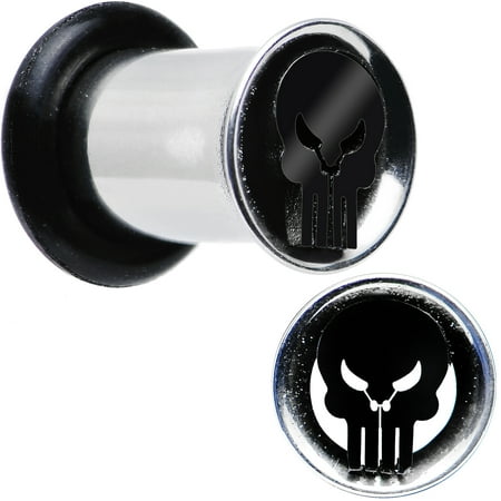 2 Gauge Licensed The Punisher Single Flare Steel Tunnel Plugs Set