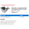 thumbnail image 2 of Water Pump - Compatible with 2009 - 2010 Dodge Ram 1500 5.7L V8 GAS, 2 of 2