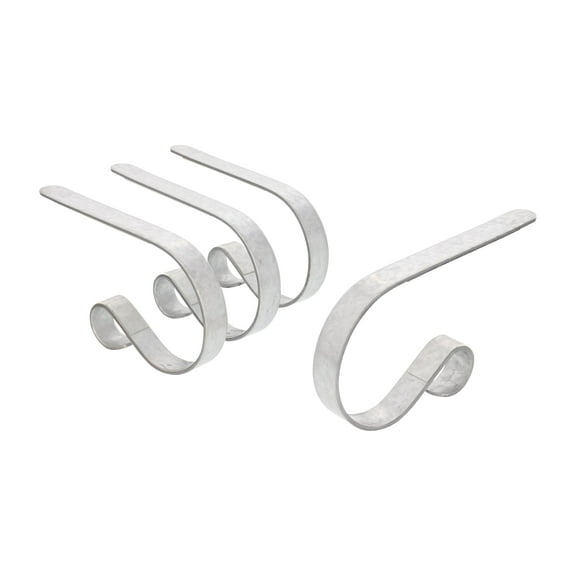 Haute Decor The Original MantleClip® Stocking Holder - Real Galvanized Steel   Size: 4 Pack, Color: Galvanized