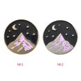 thumbnail image 4 of Broche de Corsage Chaîne de Montagnes Lune Étoiles Broche en Zinc Broche Ronde Broche en Alliage Épingle à Mâchoire Ronde Badge Accessoires de Bijoux Randonnée, 4 of 7