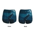thumbnail image 3 of Balery Lonely Night Wolf Pantalones cortos deportivos para mujer con forro y dos bolsillos, elásticos, para entrenamiento, gimnasio, yoga-X-Large, 3 of 7