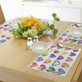 thumbnail image 4 of Ambesonne Grunge Place Mats Set of 4, Watercolor Heart Romance, Standard Size, Red Blue Yellow, 4 of 6