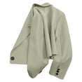thumbnail image 3 of Women Cropped Blazer Jacket Lapel Long Sleeve One Button Suit Coat, Slim Fit Casual Office Outerwear for Spring Fall, 3 of 4