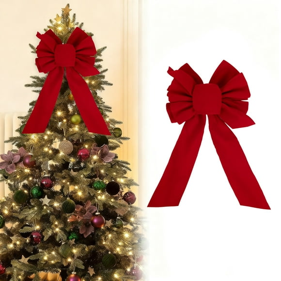 Red Bow Red Velvet Christmas Party Indoor Garland Christmas Tree Decoration Bow