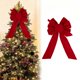 thumbnail image 1 of Red Bow Red Velvet Christmas Party Indoor Garland Christmas Tree Decoration Bow, 1 of 6