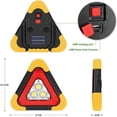 thumbnail image 2 of Luz de trabajo de energía Solar portátil 5 modos LED 3 * reflector de luz de trabajo reflector impermeable USB recargable banco de energía de seguridad, 2 of 5