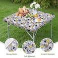 thumbnail image 4 of Cartoon Unicorn Leaf Pattern Square Fitted Tablecloth with Elastic Edge,Square Table Cover,Washable Elastic Table Cover for Home Kitchen Party Decor 34"x34", 4 of 6