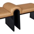 thumbnail image 6 of Meridian Furniture Delphine Cognac Vegan Leather Upholstered Bench, 6 of 8