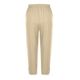 thumbnail image 7 of ShiShine Capris Pants for Women Trendy Summer Shorts Side Hollow Pant with Pockets, 7 of 7