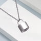 thumbnail image 3 of Lindo mini candado para urna de cremación, collar de recuerdo, joyería de acero inoxidable Plata, 3 of 7