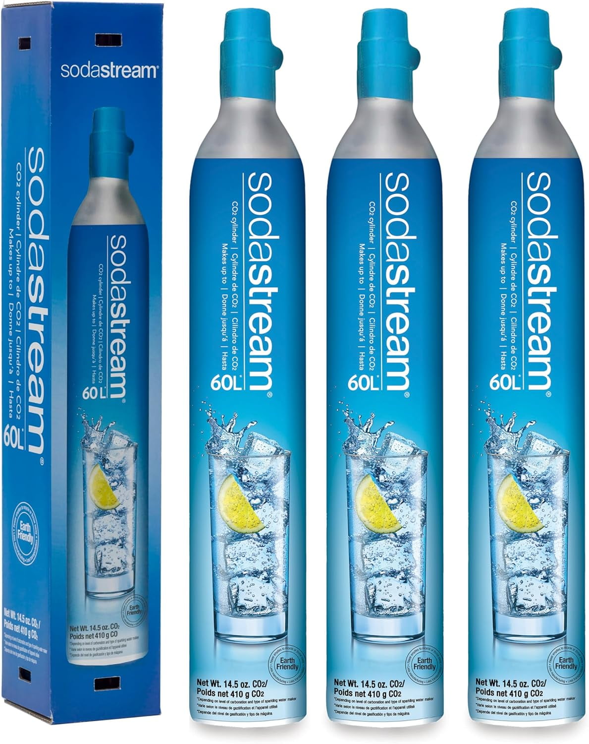 Free Shipping! SodaStream CO2 Cylinder Refill, Spare Canister, 60L