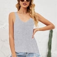 thumbnail image 1 of LSLJS Women Camisole à Bretelles Spaghetti Tank Tops Mode Décontractée Couleur Unie Tricot Col en V Tank Tops, 1 of 7