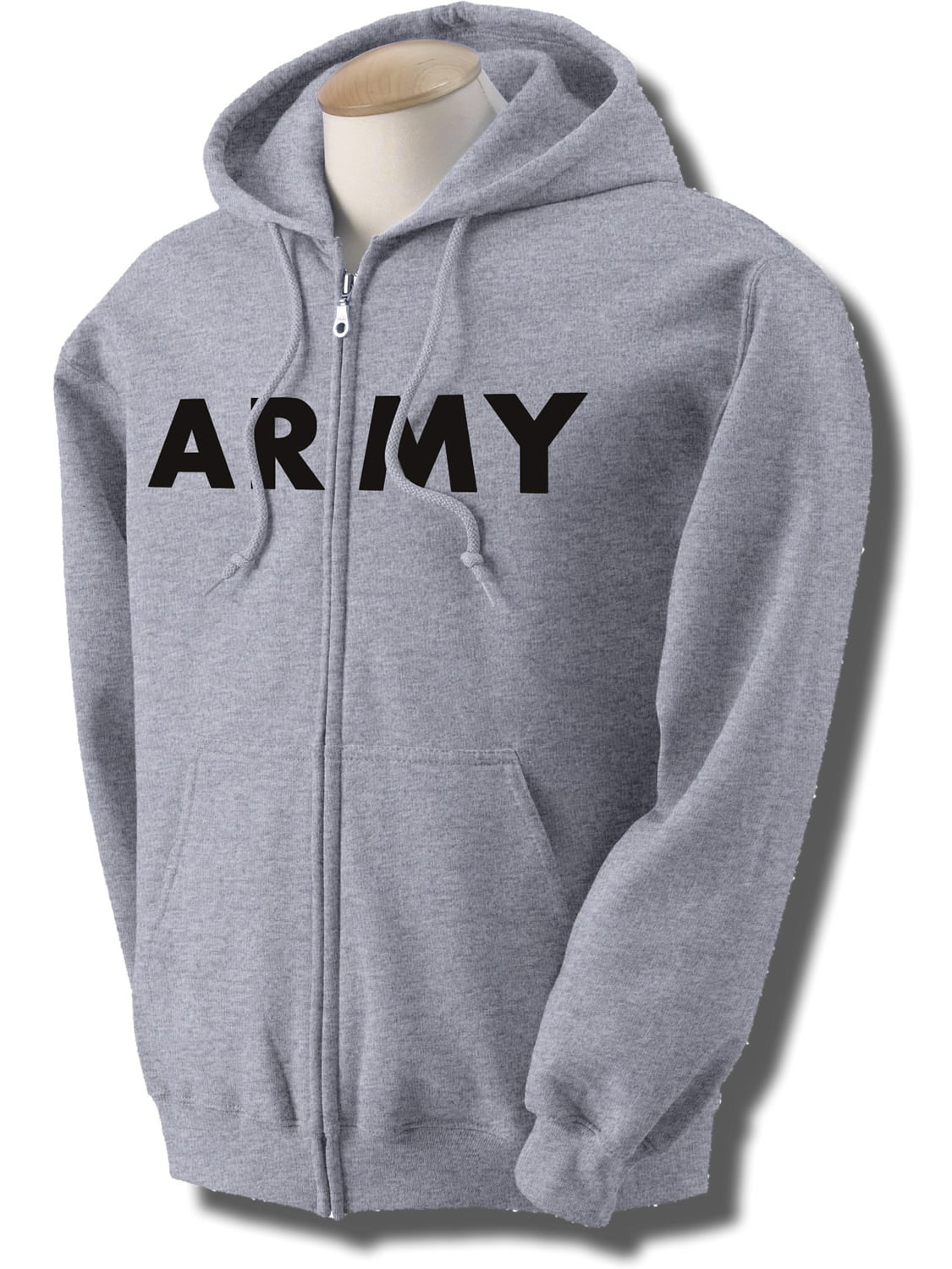 Gør det ikke Frø tilgivet ARMY Full-Zip Hooded Sweatshirt in Gray - Walmart.com