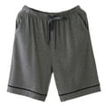 thumbnail image 2 of L-4X Plus Size Pajama Shorts for Men with Pockets Big & Tall Casual Solid Drawstring Elastic Waist Wide Leg Loungewear Bermuda Short, 2 of 3