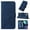 Darkblue, variant on SaniMore for iPhone 14 Pro 6.1" Case Wireless Charging Support, Magnetic Flip Wallet Card Holder PU Leather Cover Built-in Kickstand & Wrist Strap Full Body Protective Shell, Purple